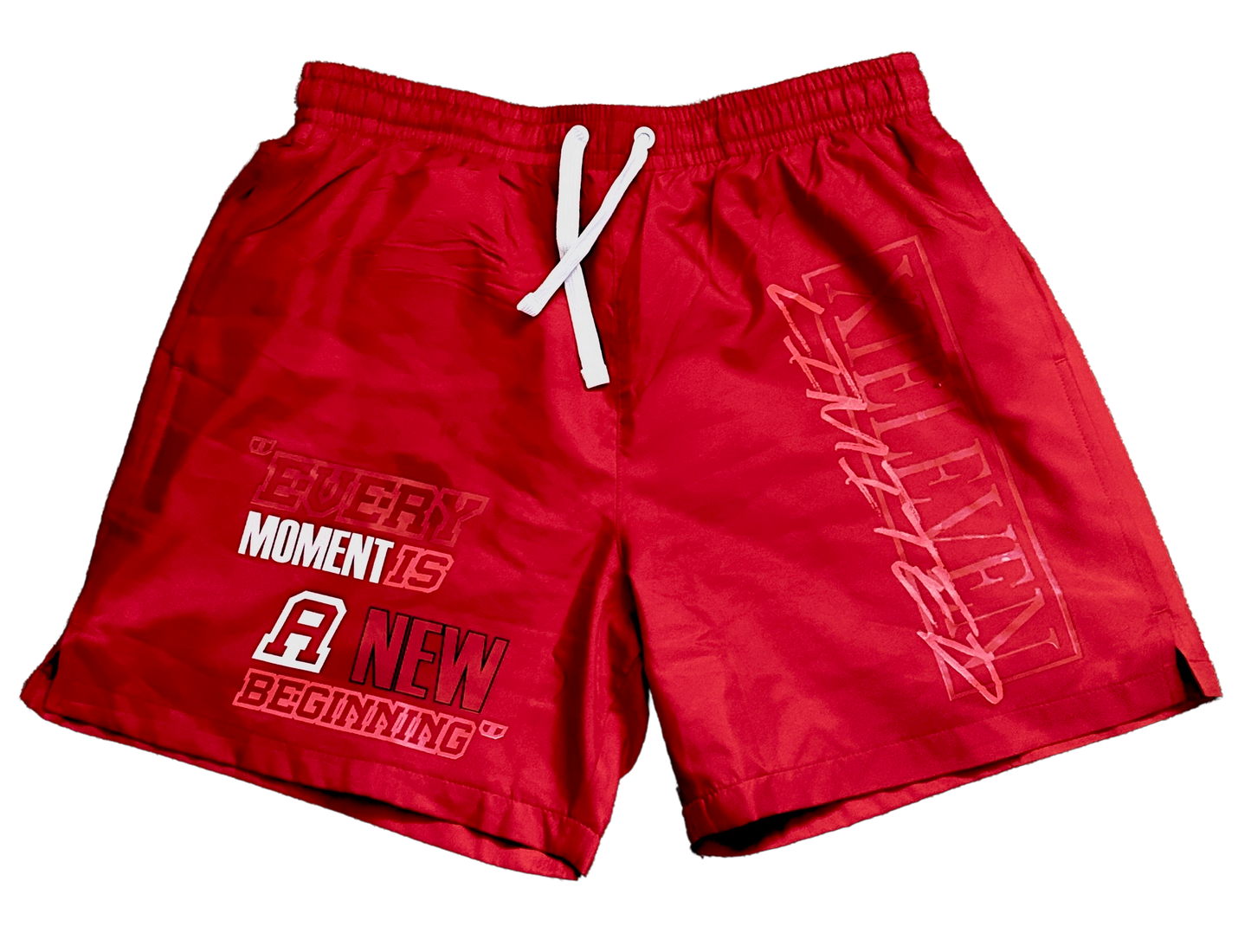 RED MIX XIELEVEN “LIMITED” NYLON SHORTS - XIELEVEN INC