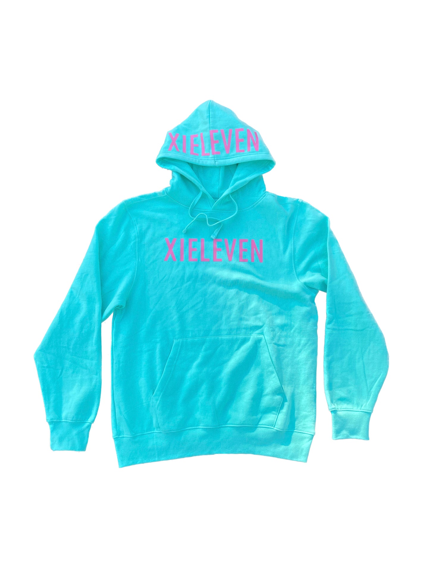 TURQUOISE BIG “XIELEVEN” HOODIE - XIELEVEN INC