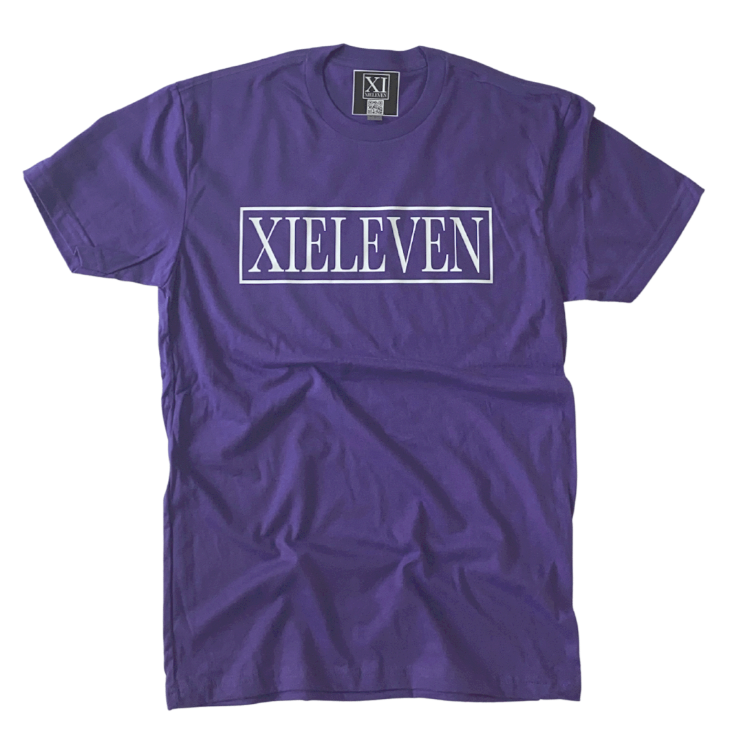 Purple and White Signature T-shirt - XIELEVEN INC