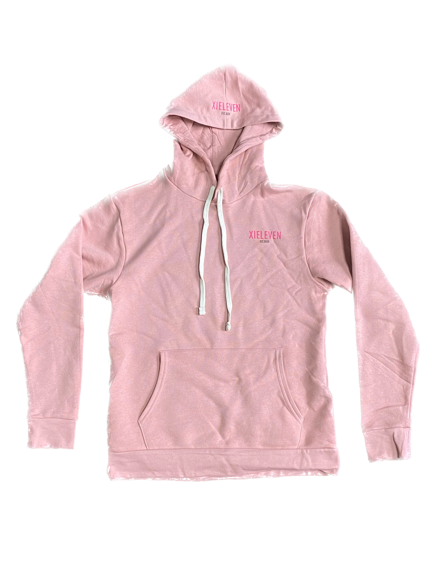 Light pink & Hot pink unisex “BRANDED” hoodie - XIELEVEN INC