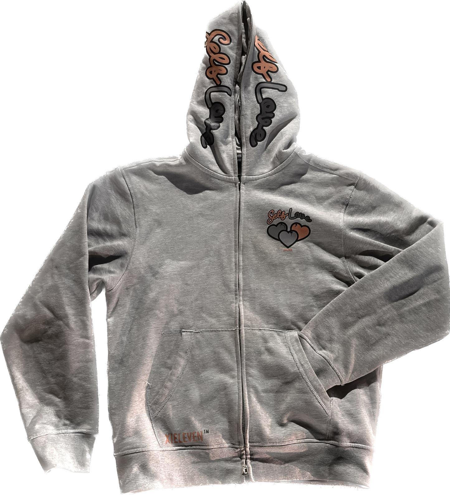 Grey & Orange “SELF LOVE” full zip - XIELEVEN INC