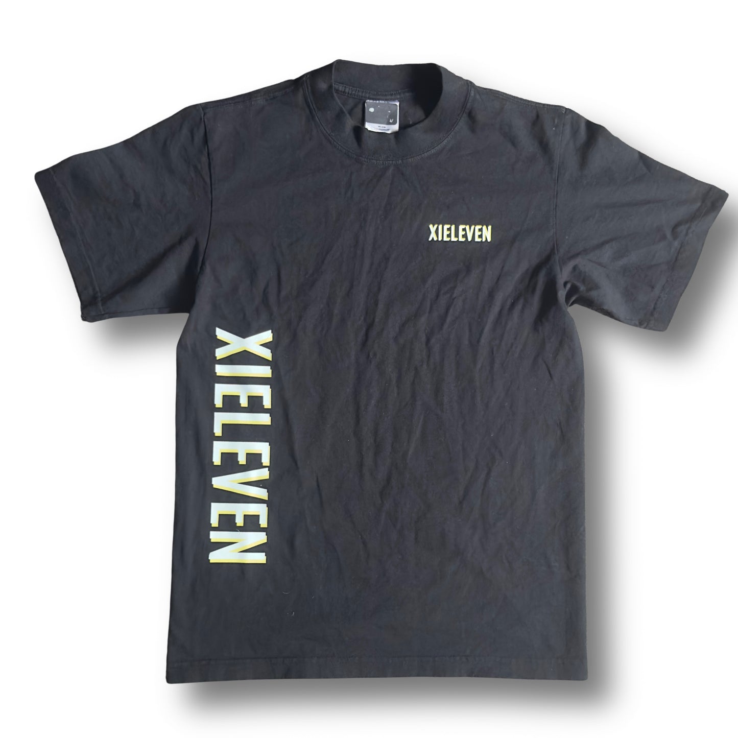 BLACK & YELLOW heavyweight “XIELEVEN” T-shirt - XIELEVEN INC