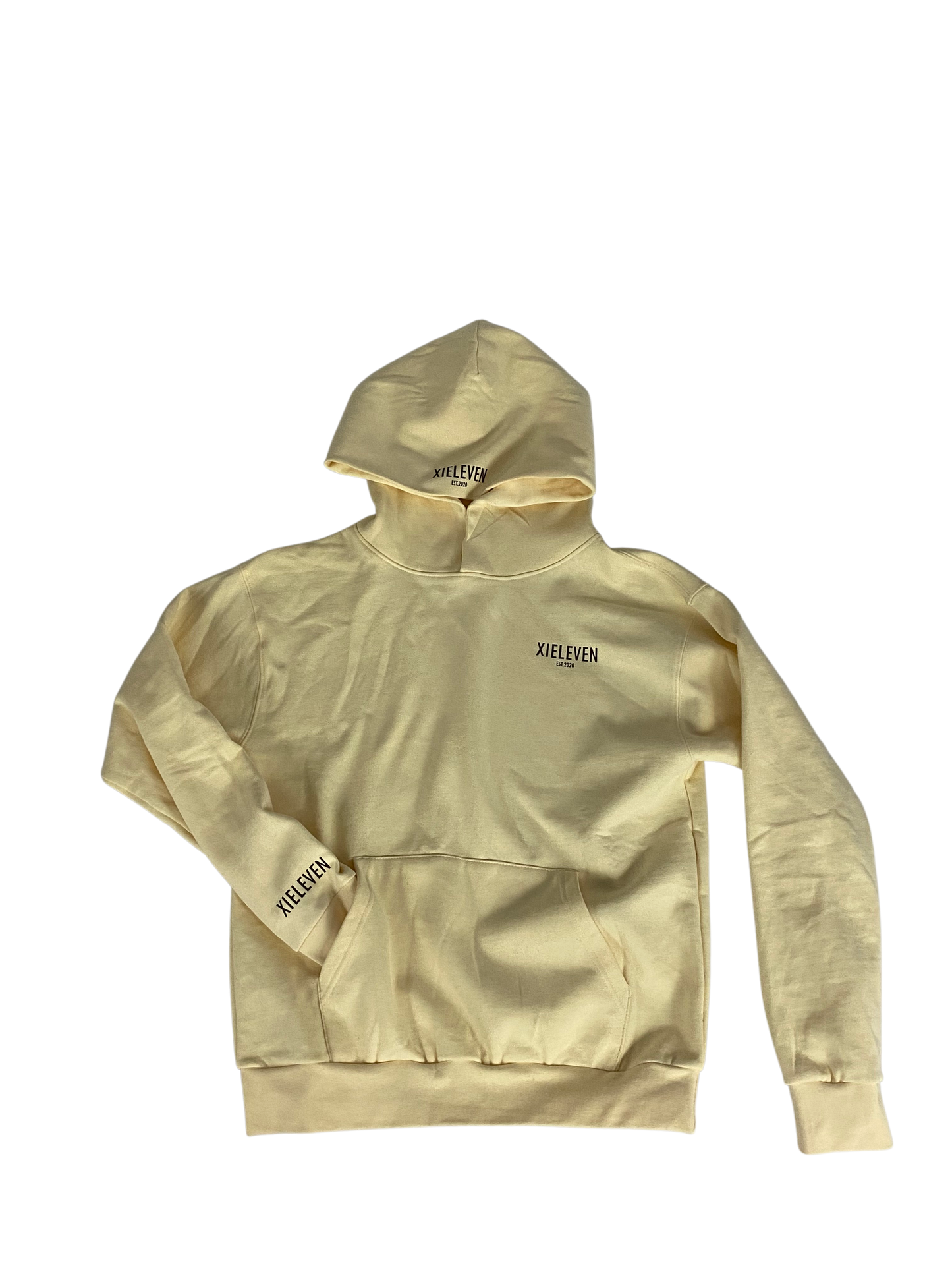 Cream & black “HEAVY” HOODIE - XIELEVEN INC