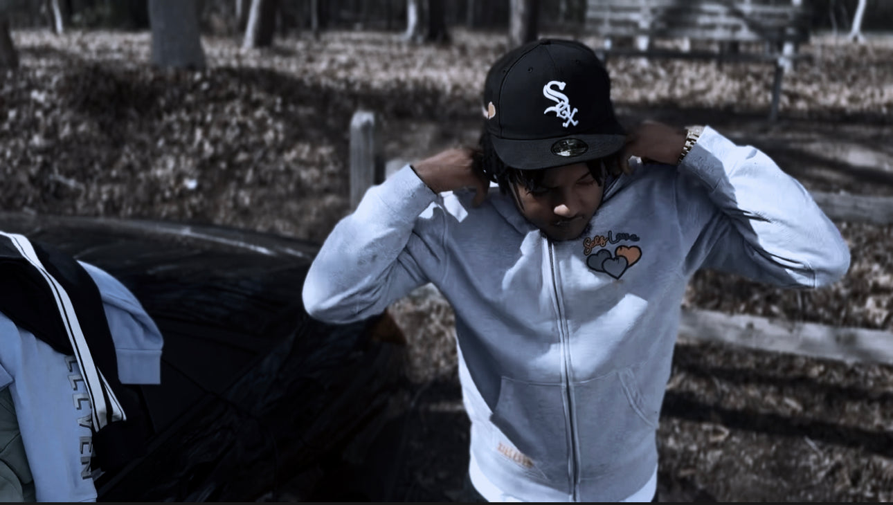 Grey & Orange “SELF LOVE” full zip - XIELEVEN INC