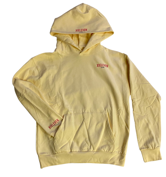 CREAM & PINK “HEAVY” HOODIE - XIELEVEN INC