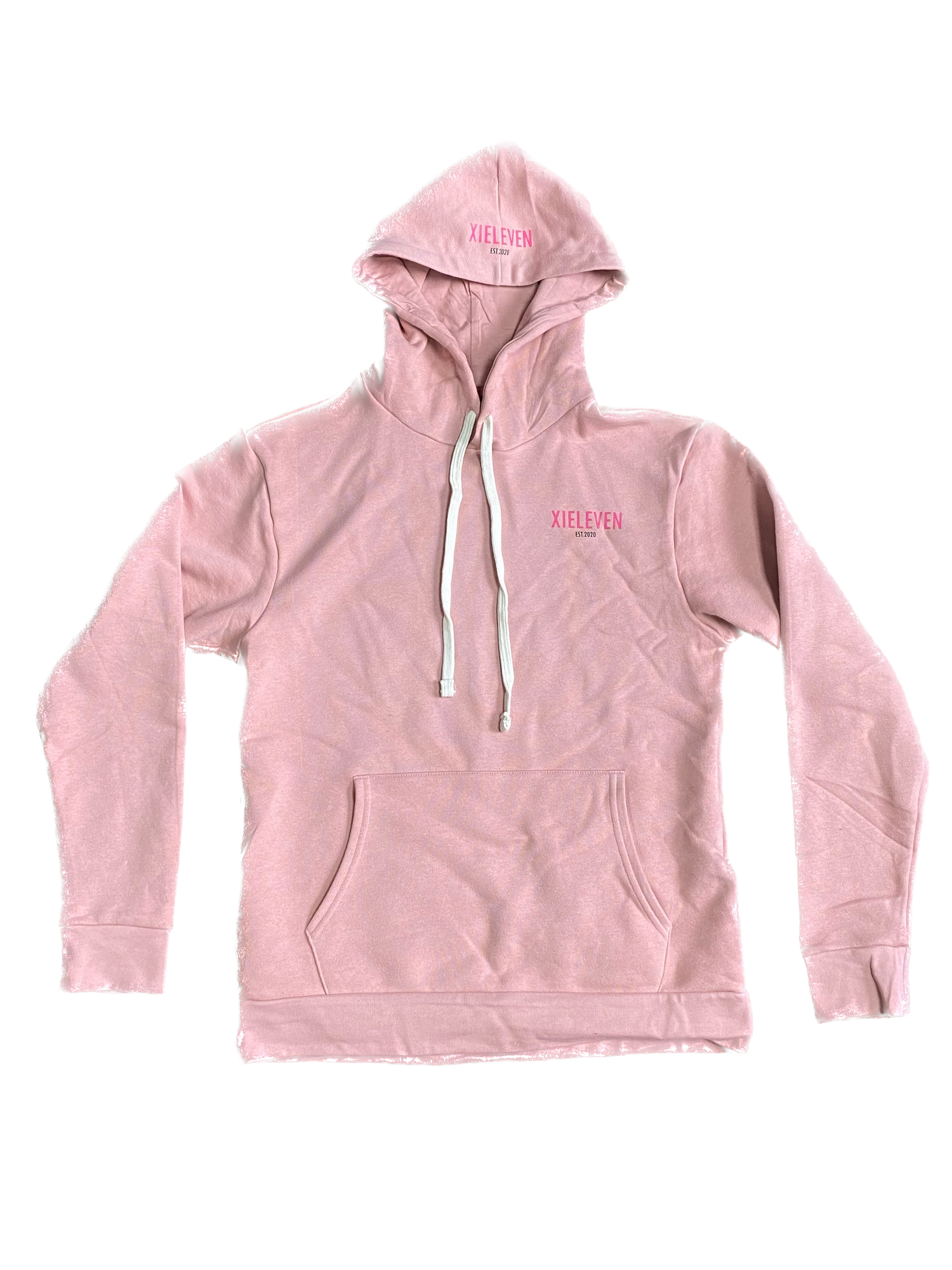 Light pink & Hot pink unisex “BRANDED” hoodie - XIELEVEN INC