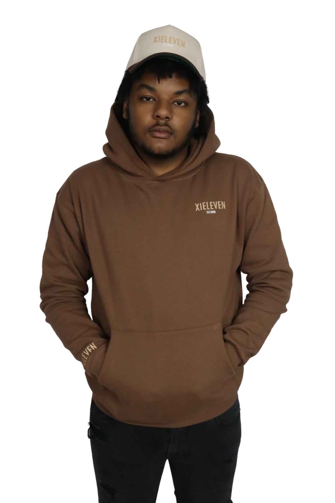 BROWN & CREAM “HEAVY” HOODIE - XIELEVEN INC