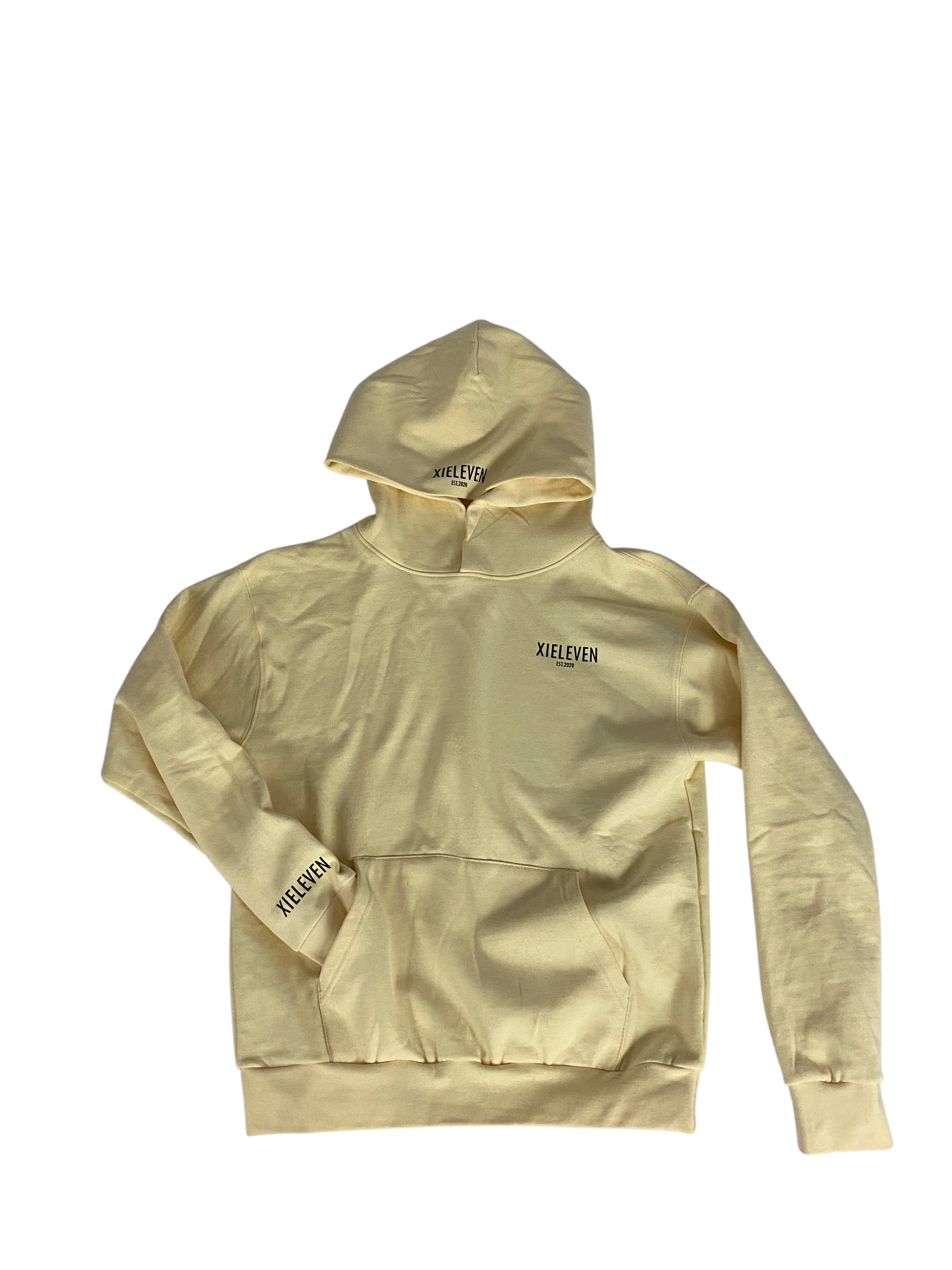 Cream & black “HEAVY” HOODIE - XIELEVEN INC